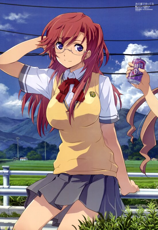 Anime girl with soda can