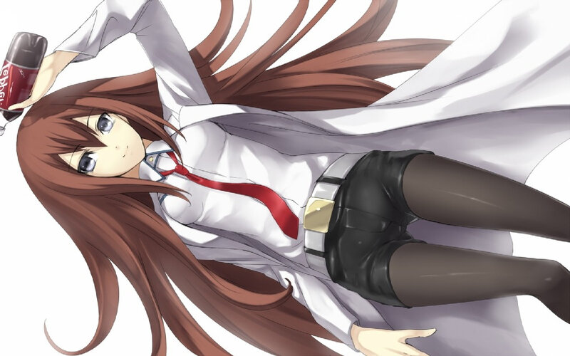 Anime Girl with Soda Can — Brown