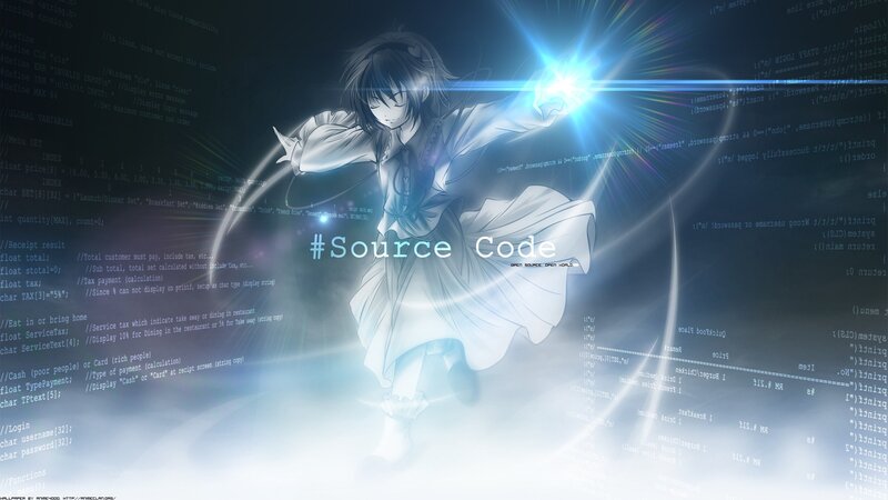 Anime girl with source code