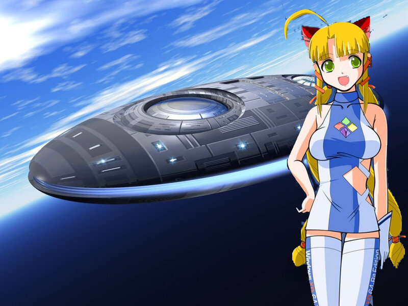 Anime Girl with Spaceship