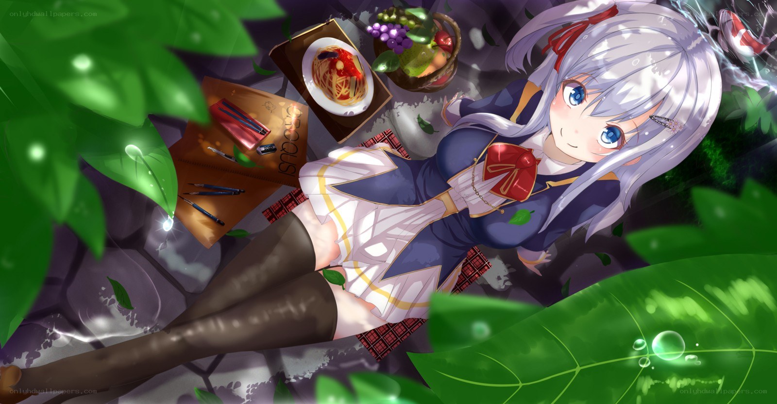 anime girl with spaghetti