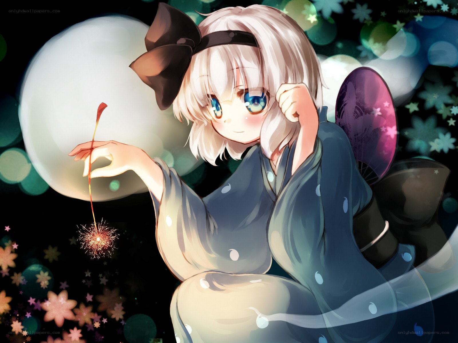 Anime girl with sparkler