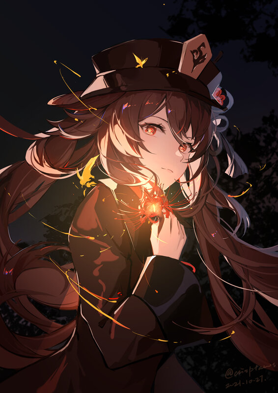 Anime Girl with Sparkler — Brown