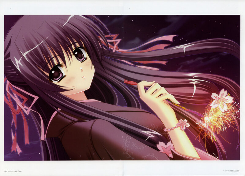 Anime Girl with Sparkler — Purple