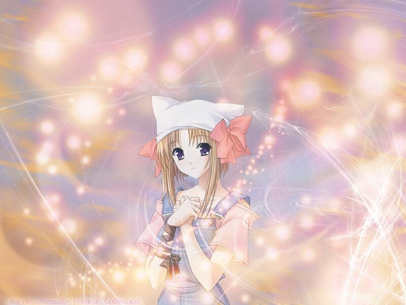 anime girl with sparkles