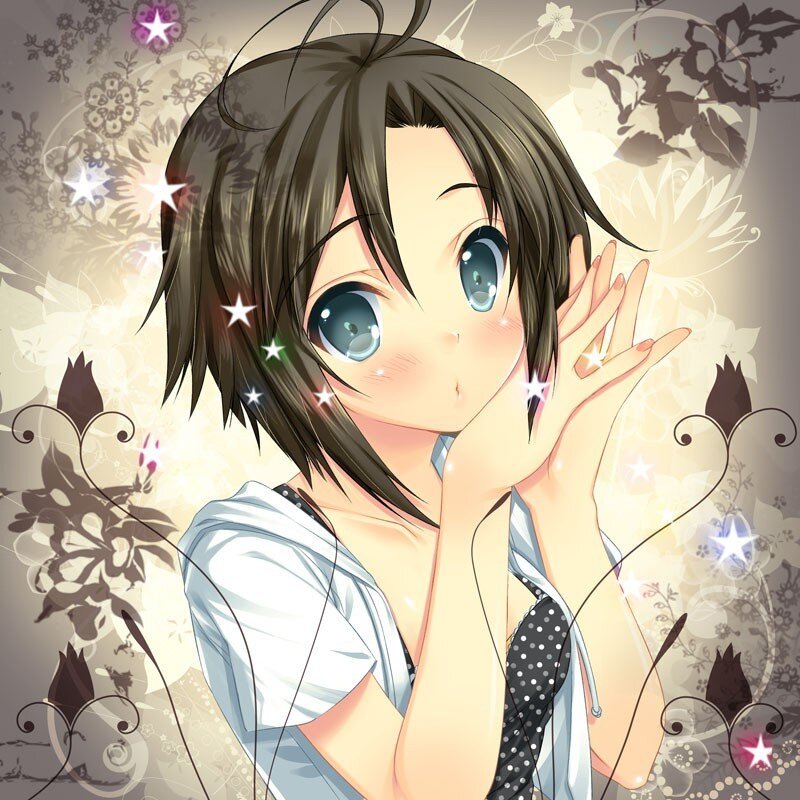 anime girl with sparkles
