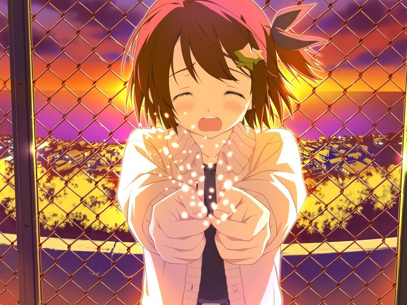Anime girl with sparkles