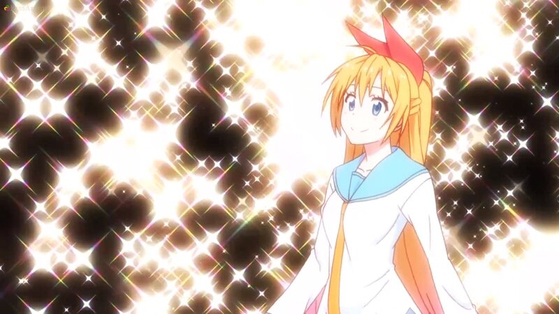 Anime Girl with Sparkles — White