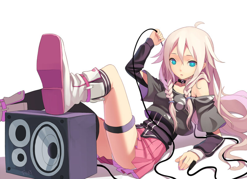 Anime Girl with Speaker — Pink