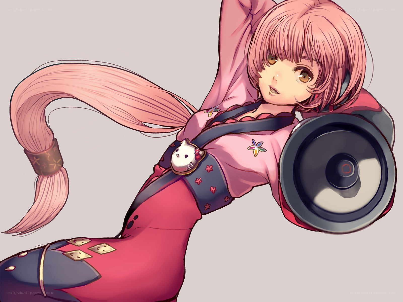 anime girl with speaker