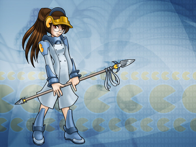 anime girl with spear