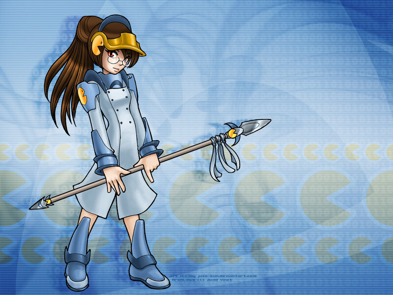 Anime girl with spear