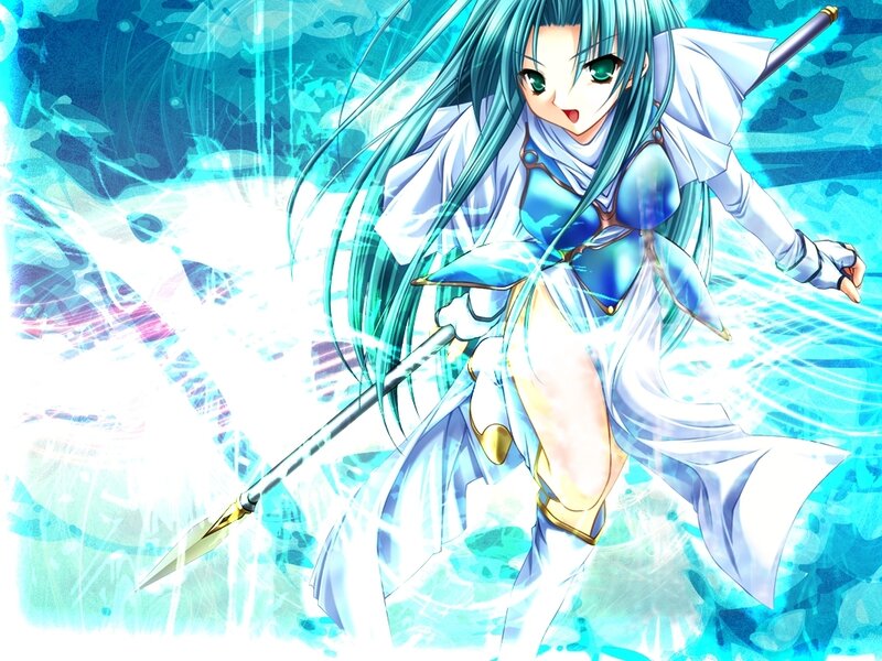 anime girl with spear