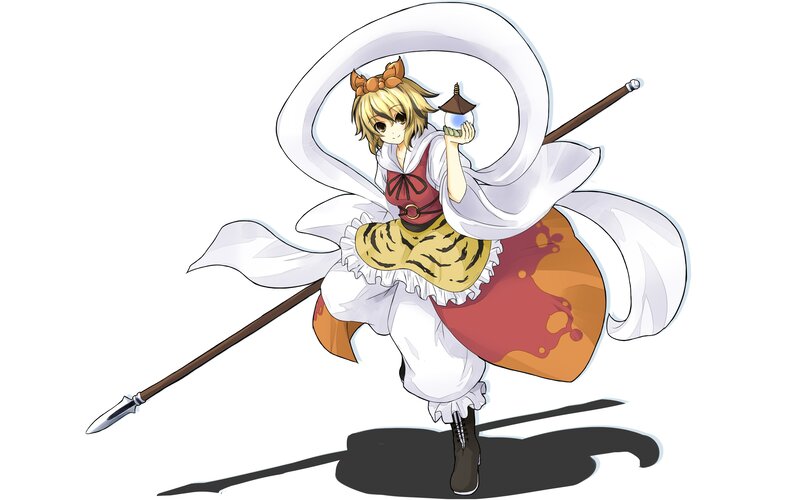 anime girl with spear and lantern