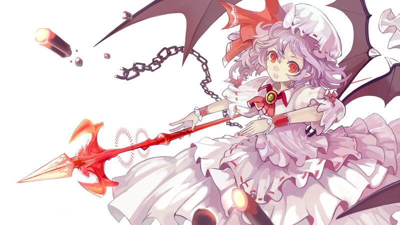 anime girl with spear and wings