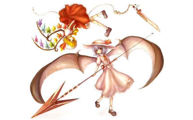 anime girl with spear and wings