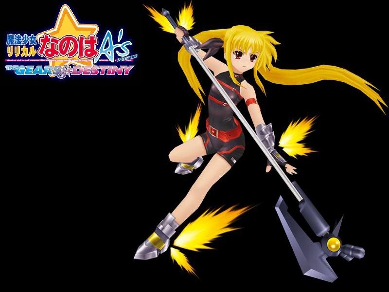 Anime Girl with Spear — Black, Action