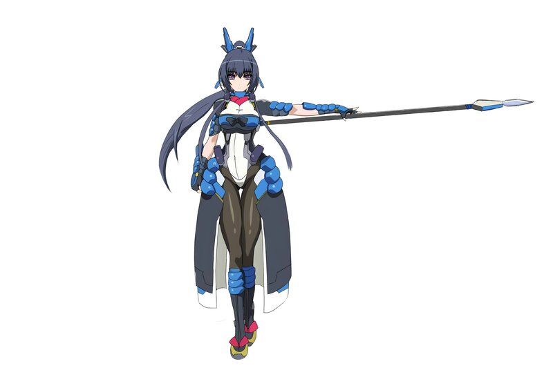 Anime Girl with Spear — Blue, Neutral