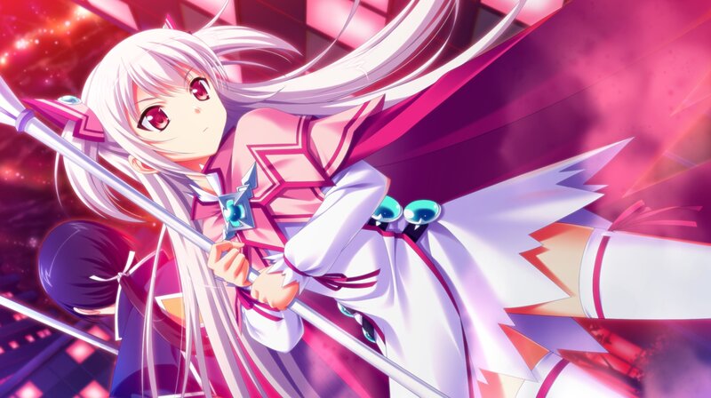 Anime Girl with Spear — Pink, Dramatic