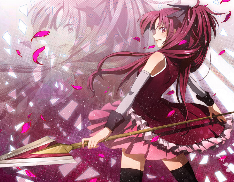 Anime Girl with Spear — Pink