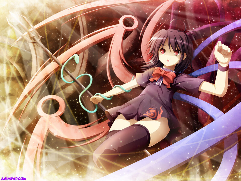 Anime Girl with Spear — Purple, Dramatic