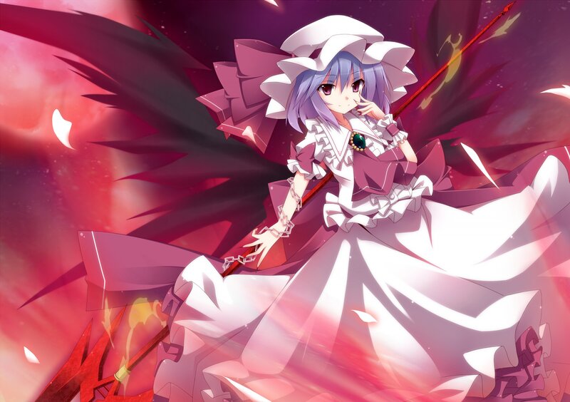 Anime Girl with Spear — Purple, Dramatic, Wings