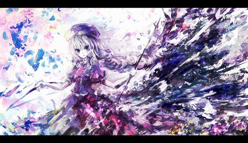 Anime Girl with Spear — Purple, Dynamic