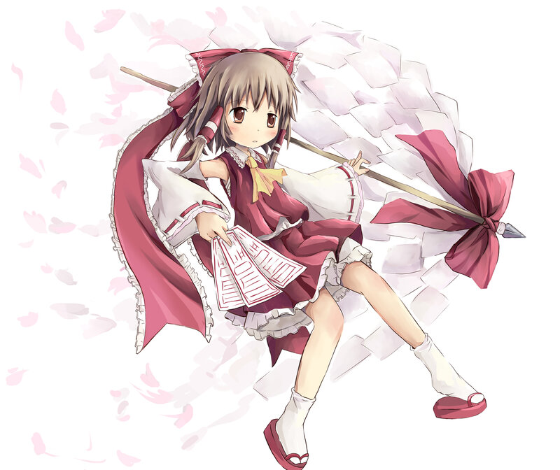 Anime Girl with Spear — Red, Playful