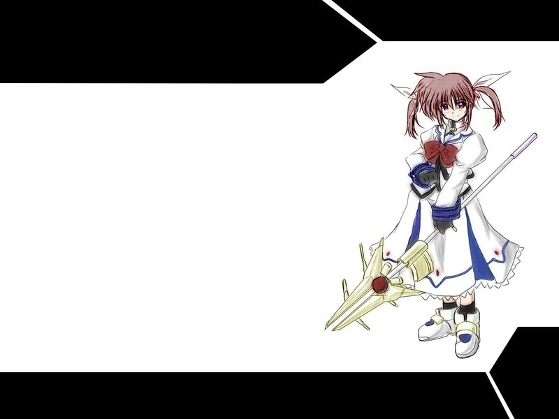 Anime Girl with Spear — White, Neutral