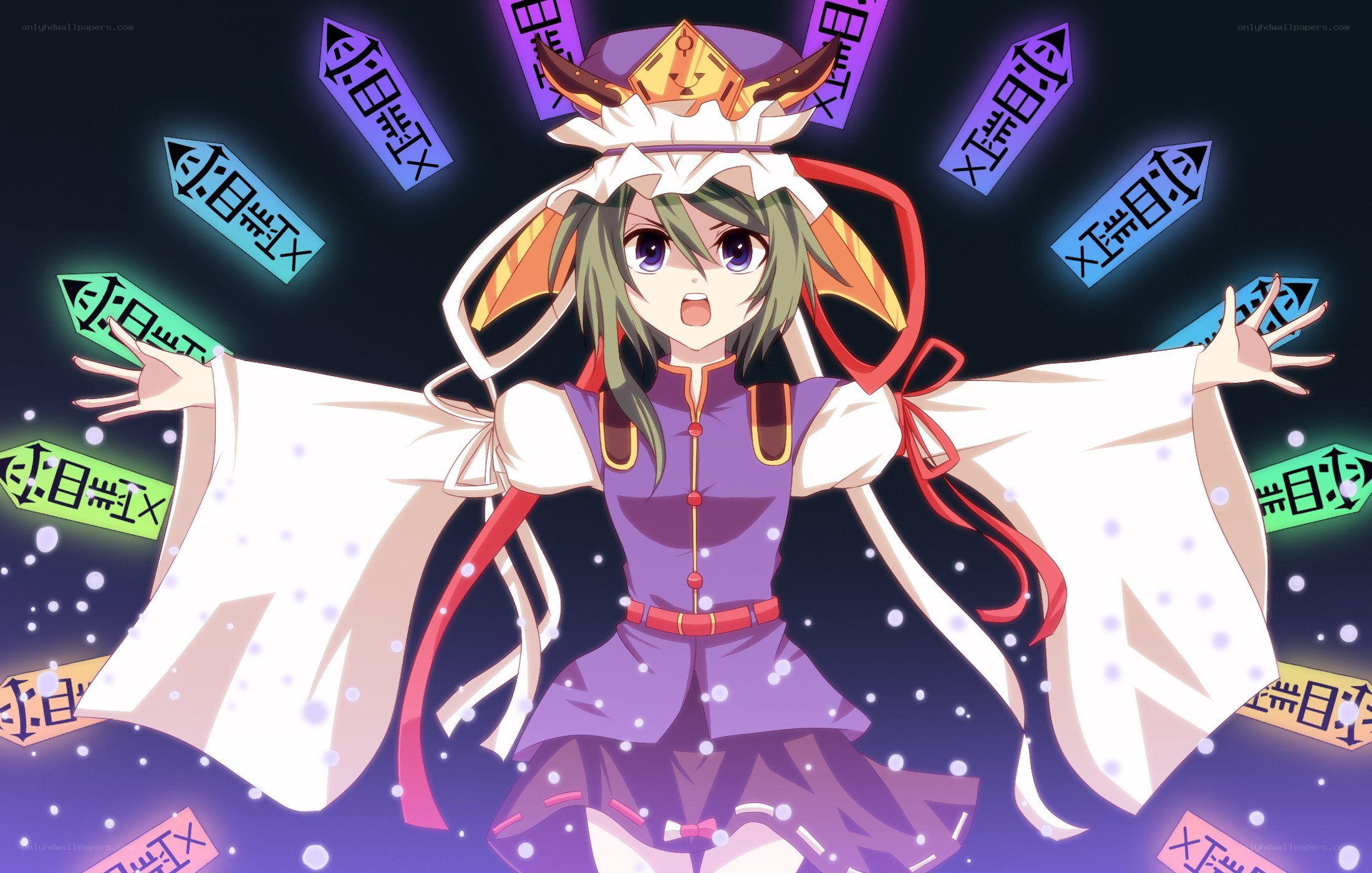 anime girl with spell cards