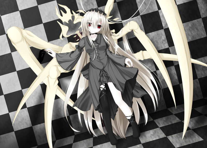 Anime Girl with Spider Legs — White