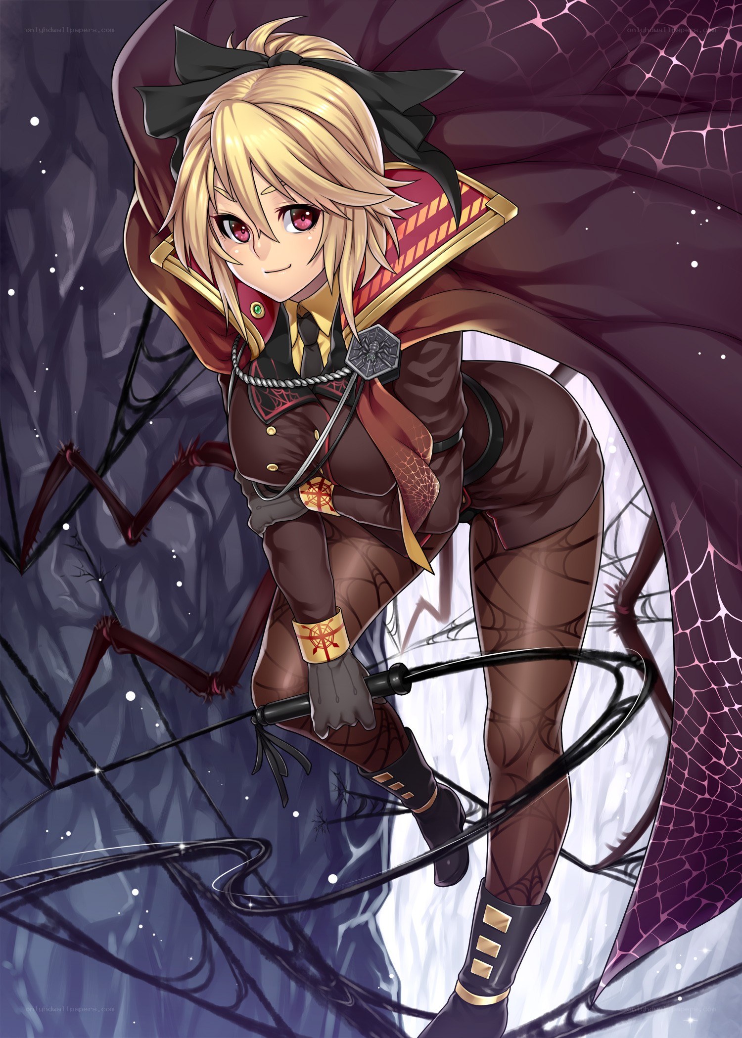 anime girl with spider theme