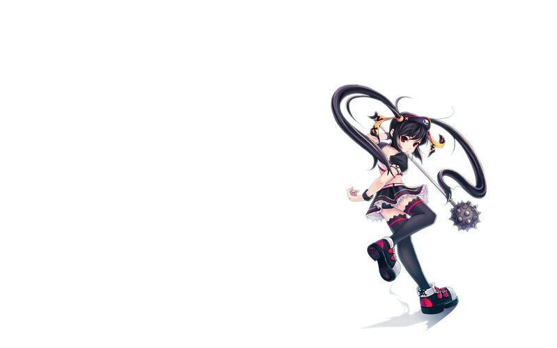 anime girl with spiked weapon