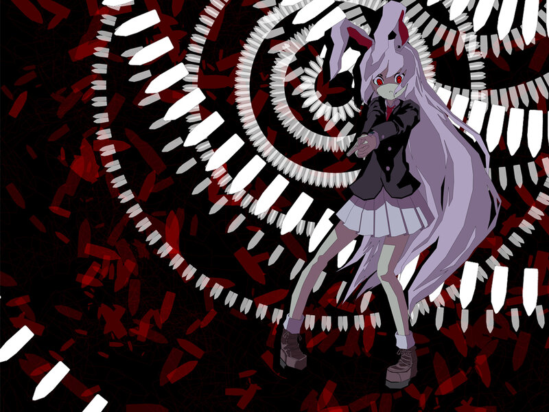 anime girl with spiral background