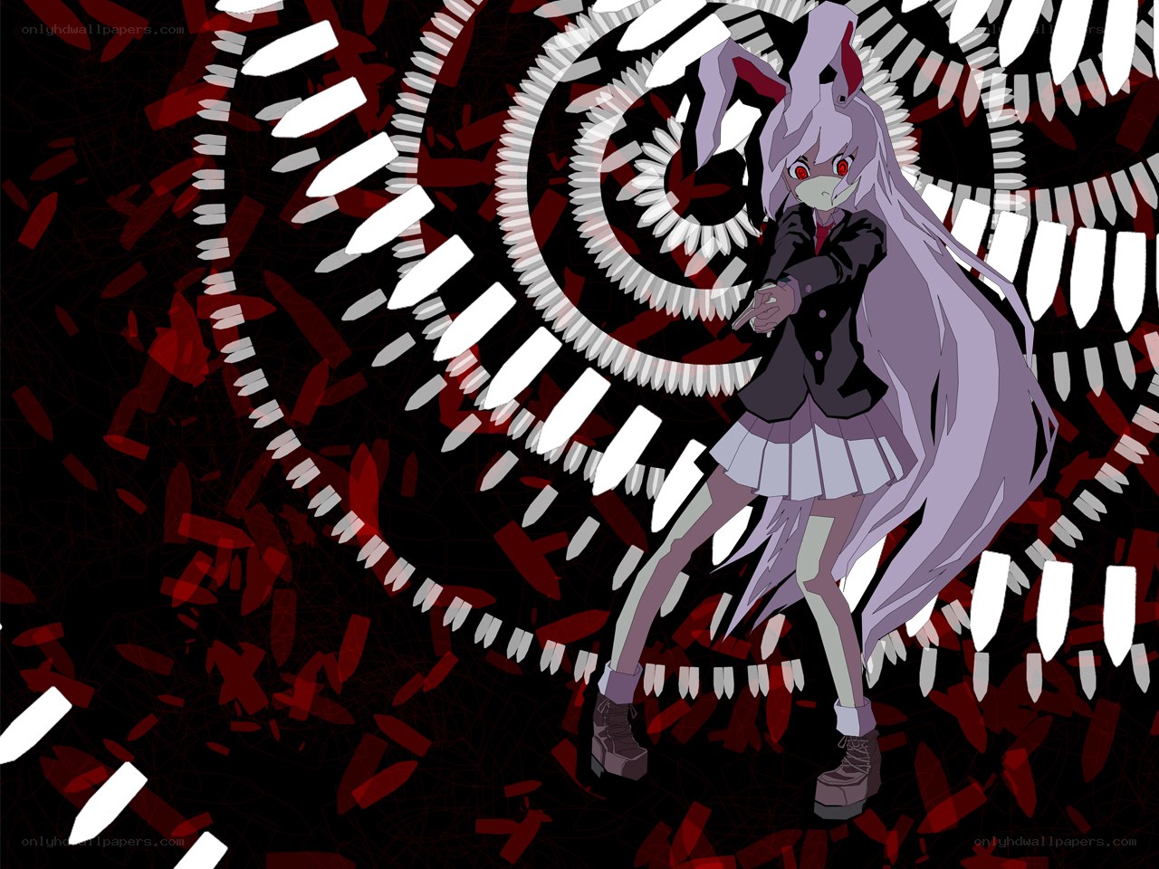 anime girl with spiral background