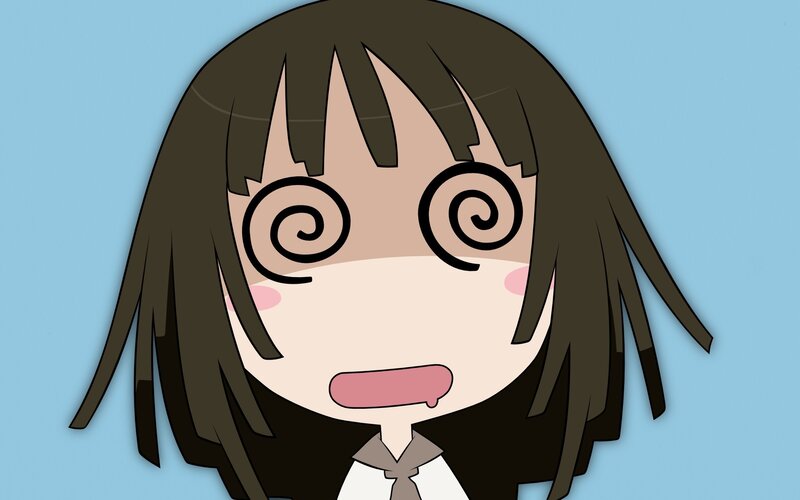 anime girl with spiral eyes