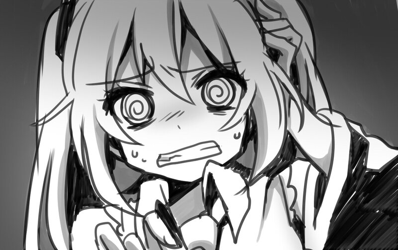 anime girl with spiral eyes