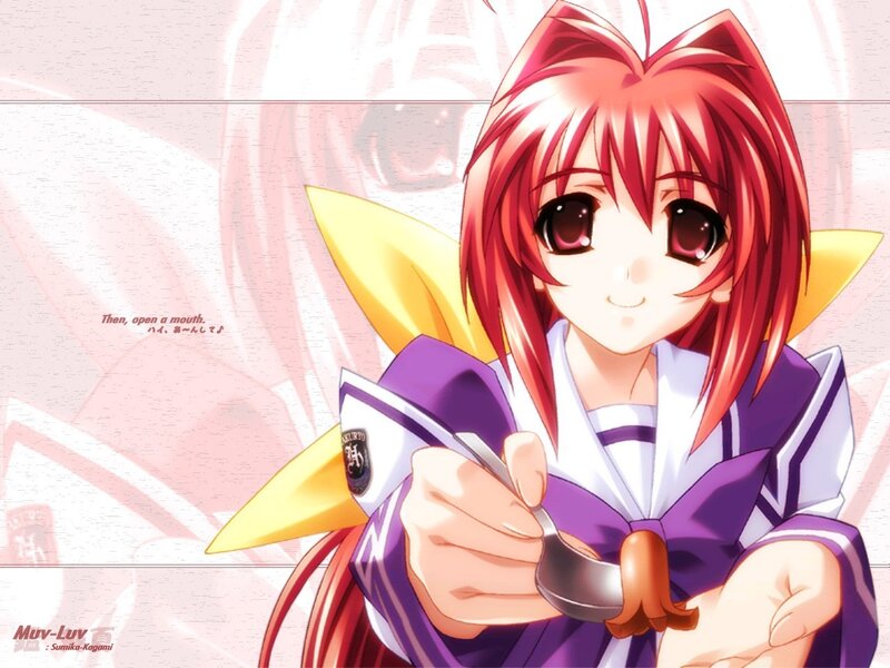 Anime girl with spoon