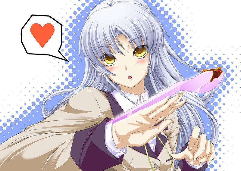 anime girl with spoon