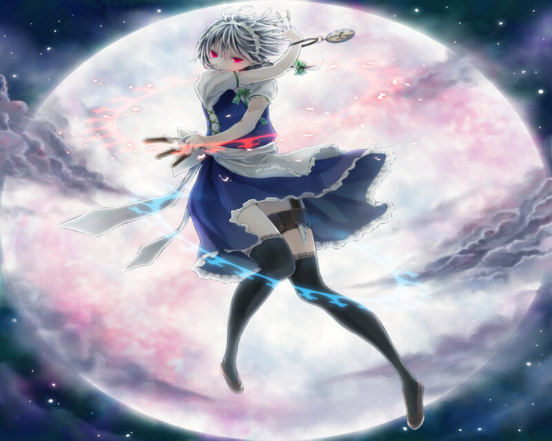 Anime Girl with Spoon — Blue
