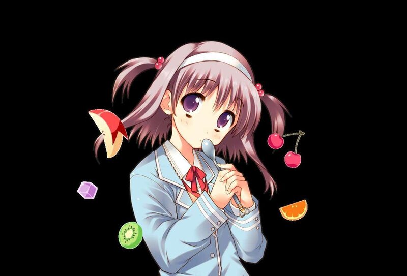 Anime Girl with Spoon — Purple