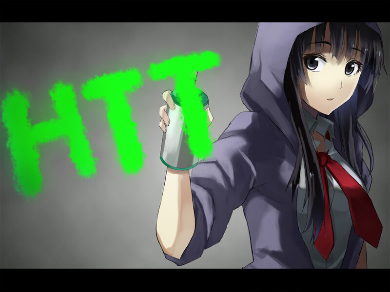 anime girl with spray paint