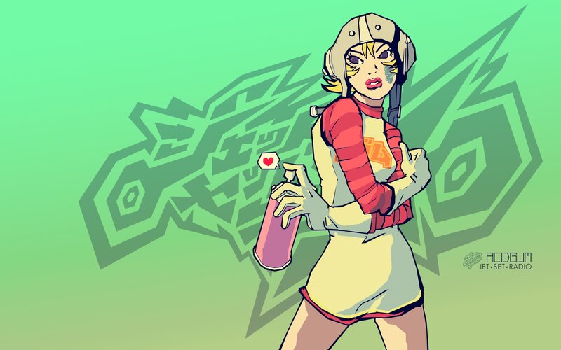 anime girl with spray paint
