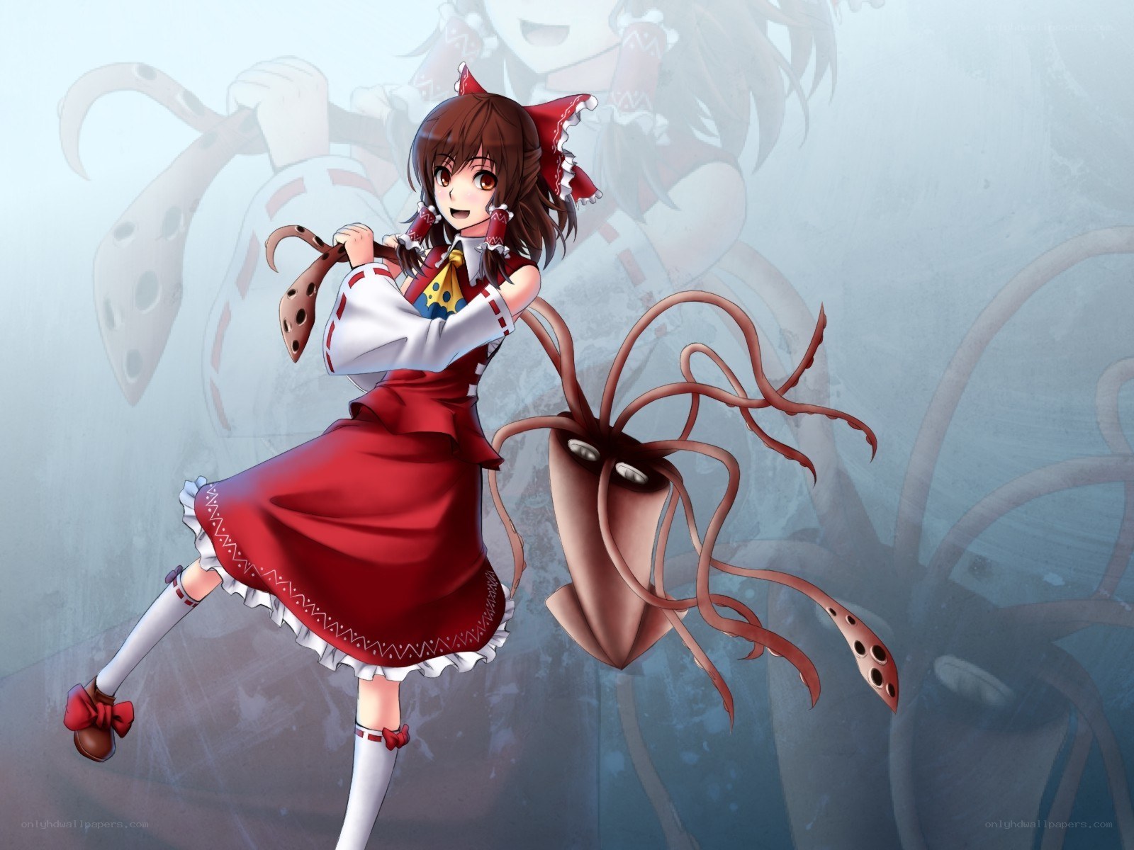 Anime girl with squid creature