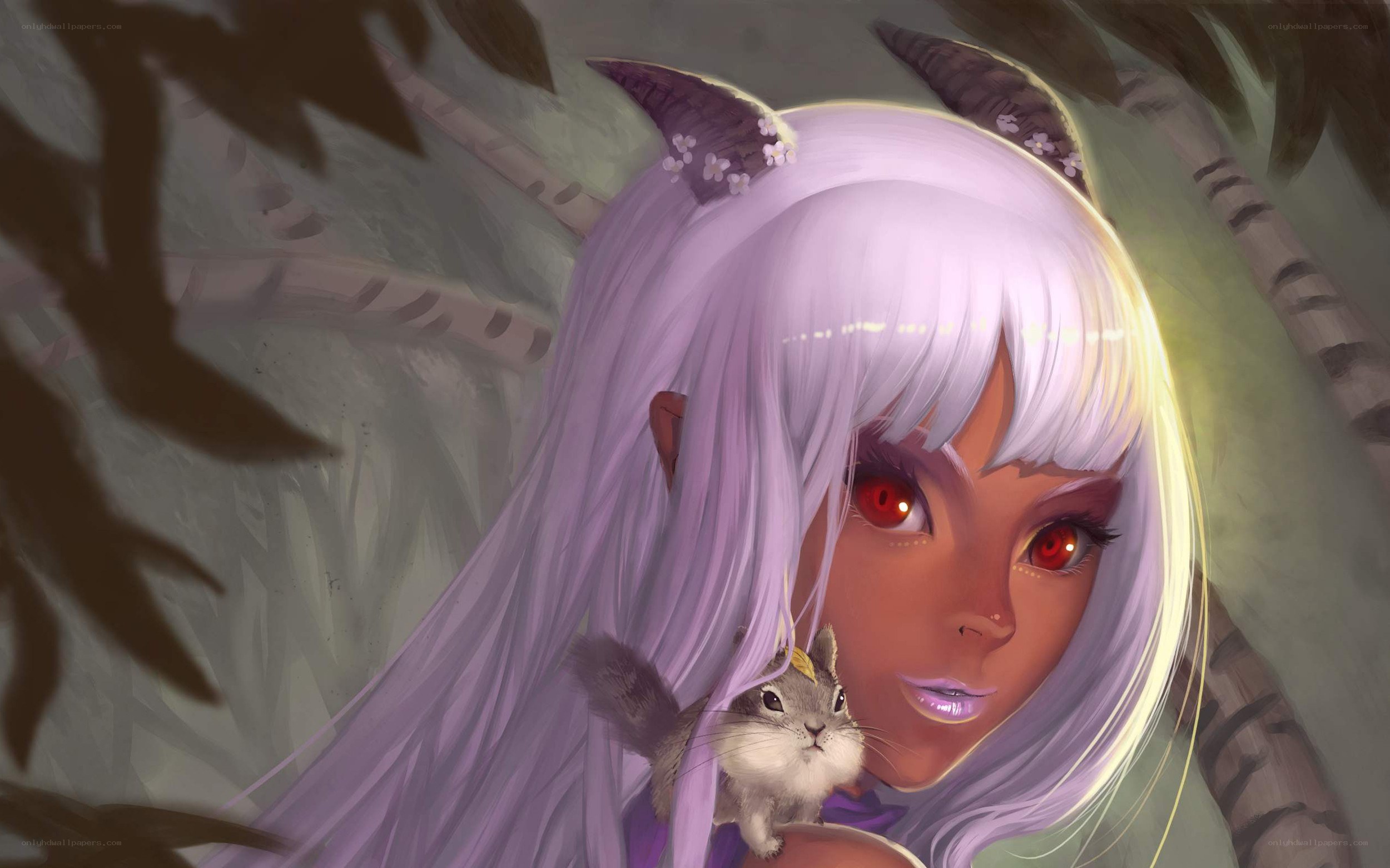 anime girl with squirrel