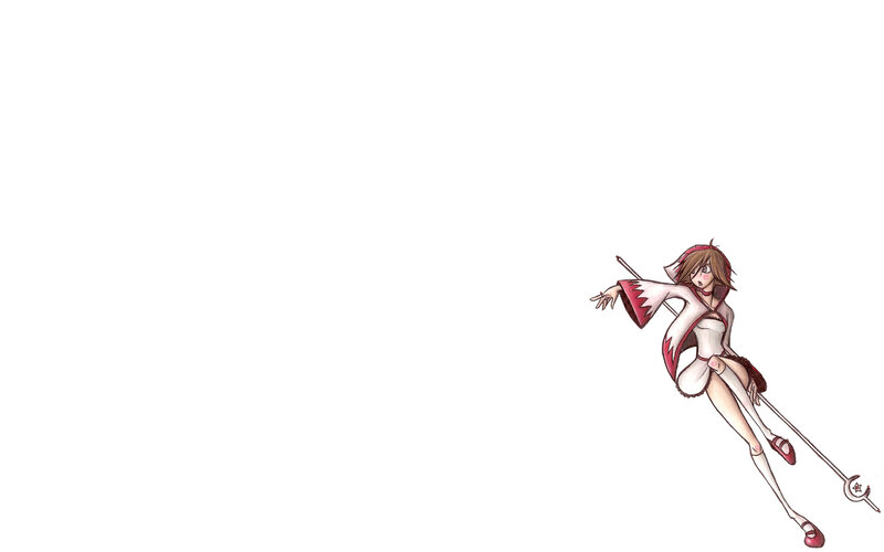 anime girl with staff