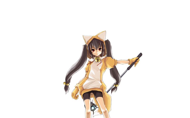 anime girl with staff