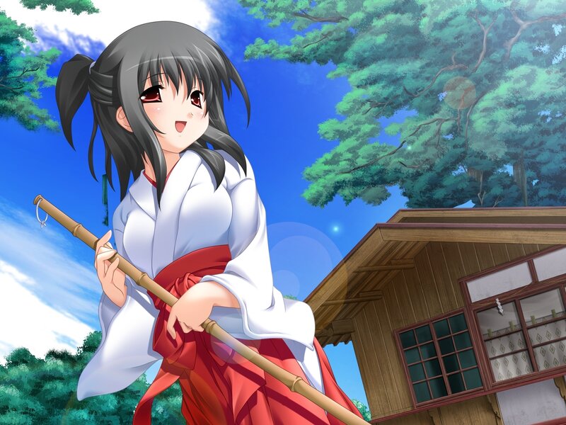 anime girl with staff