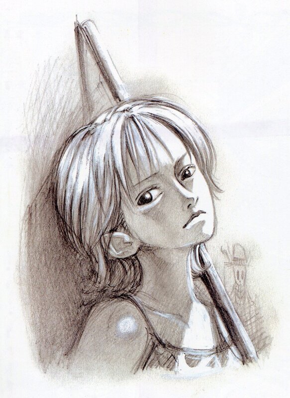 anime girl with staff