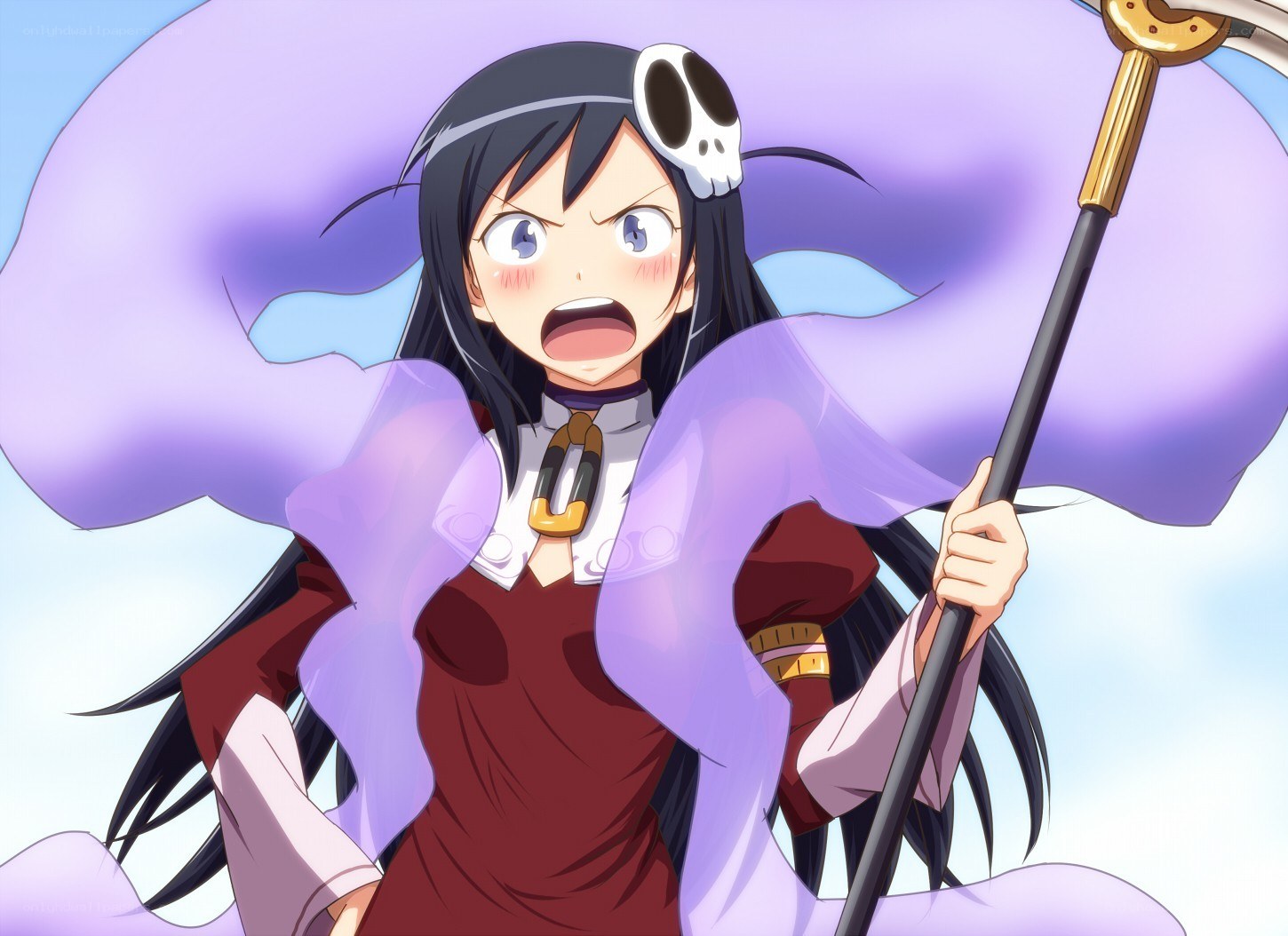 anime girl with staff